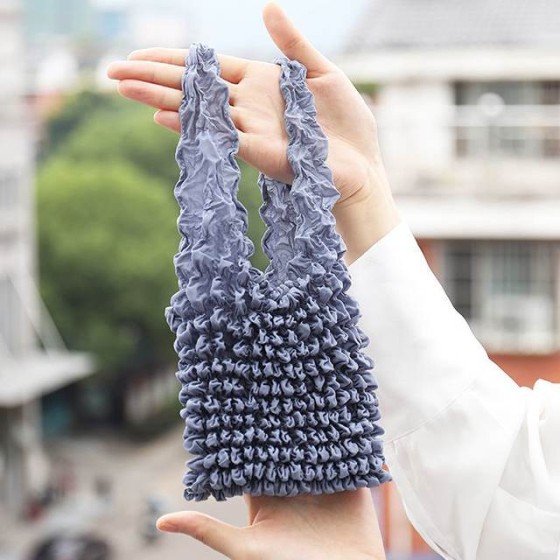 Extra-large telescopic magic bag portable shopping bag, large-capacity pleated bag high appearance level eco-friendly handbag