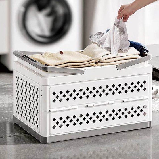 Household high-appearance level light luxury style foldable laundry basket, dirty clothes basket